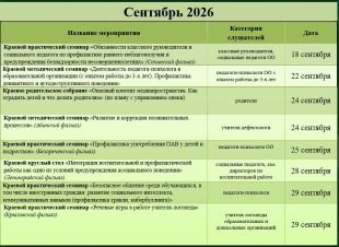 сентябрь 2026